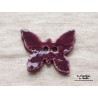 Bouton papillon couleur aubergine en céramique