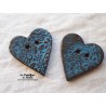 Bouton grand coeur bleu canard