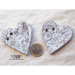 Bouton grand coeur Elsass café en céramique