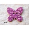 Bouton papillon couleur lilas en céramique