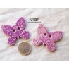 Bouton papillon couleur lilas en céramique