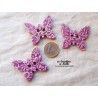 Bouton papillon couleur lilas en céramique