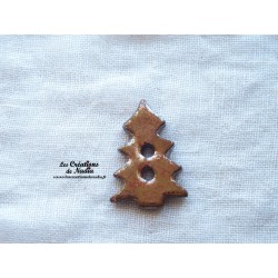 Bouton sapin en céramique, couleur sable doré