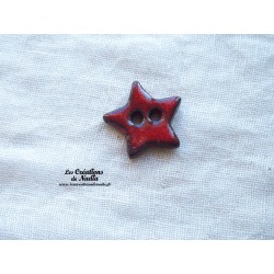 Bouton petite étoile rouge en céramique