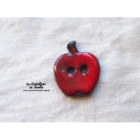 Bouton pomme rouge en céramique Bouton pomme rouge en céramique