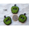 Bouton pomme verte en céramique