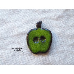 Bouton pomme verte en céramique