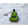 Bouton poire verte en céramique