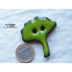 Bouton feuille de ginko en céramique