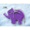 Petit éléphant couleur lilas en céramique