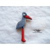 Magnet cigogne debout couleur bleu gauloise