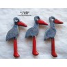 Magnet cigogne debout couleur bleu gauloise