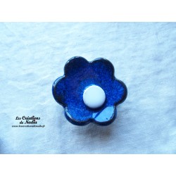Poppies fleurs en céramique pour les jardinières, série de trois fleurs couleur bleu nuit