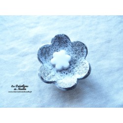 Poppies fleurs en céramique pour les jardinières, série de trois fleurs couleur Elsass café et blanc