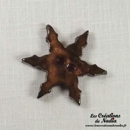 Bouton grand flocon en céramique, couleur crème brûlée Bouton grand flocon en céramique, couleur crème brûlée
