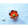 Poppies fleur en céramique pour les jardinières, moyen modèle, couleur orange et vert reinette
