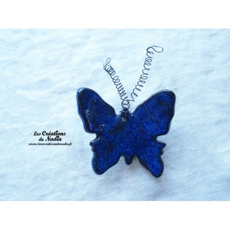 Papillon en céramique pour les jardins et jardinières taille grand, couleur bleu nuit Papillon en céramique pour les jardins et jardinières taille grand, couleur bleu nuit