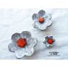 Poppies fleurs en céramique pour les jardinières, série de trois fleurs elsass café