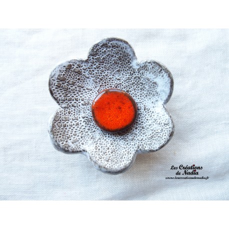 Poppies fleur en céramique pour les jardinières, grand modèle, couleur elsass café