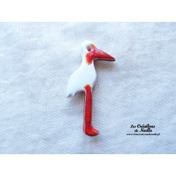 Magnet cigogne debout couleur blanc