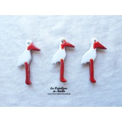 Magnet cigogne debout couleur blanc