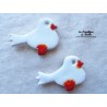 Magnet oiseau couleur blanc