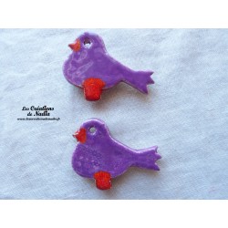 Magnet oiseau couleur lilas