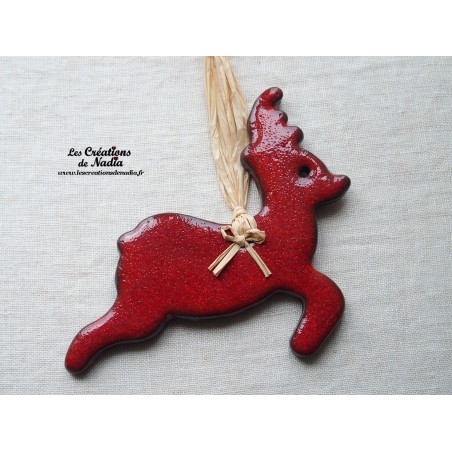 Renne rouge piment en poterie Renne rouge piment en poterie