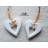 Coeur Katele en céramique, couleur blanc, à suspendre