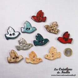 Bouton grande colombe  crème brûlée en céramique