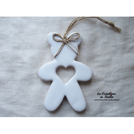 Teddy l'ourson en céramique, couleur blanc Teddy l'ourson en céramique, couleur blanc