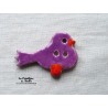 Bouton "Piou-Piou" oiseau couleur lilas en céramique