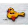 Bouton "Piou-Piou" oiseau en céramique, couleur jaune