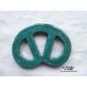 Bretzel dessous de plat en céramique vert émeraude