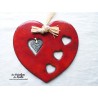Coeur en céramique Joséphine (Finela) couleur  rouge piment