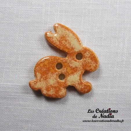 Bouton lapin vanille en céramique