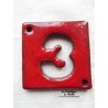 Plaque numéro maison couleur rouge en céramique