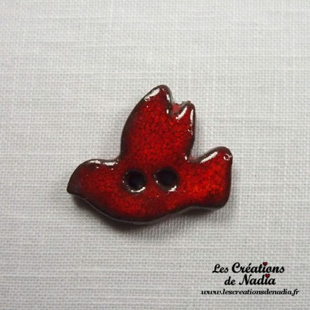 Bouton grande colombe rouge piment en céramique Bouton grande colombe rouge piment en céramique