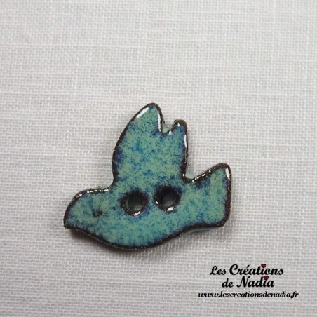 Bouton grande colombe turquoise en céramique Bouton grande colombe turquoise en céramique
