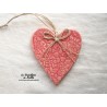 Coeur en céramique Lina à accrocher, couleur rose, fines impressions