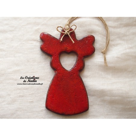 Ange couleur rouge piment en céramique Ange couleur rouge piment en céramique
