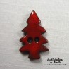 Bouton sapin en céramique, couleur rouge piment