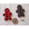 Bouton grand mannele en céramique, couleur rouge piment