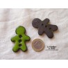 Bouton grand mannele en céramique, couleur vert reinette