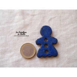 Bouton grand maïdele en céramique, couleur bleu nuit