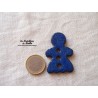 Bouton grand maïdele en céramique, couleur bleu nuit