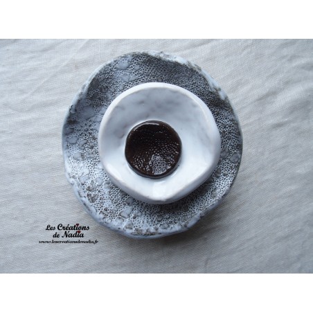 Fleur en céramique à coroles petit modèle, couleur Elsass café