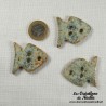 Bouton grand poisson bleu-gris marbré en céramique