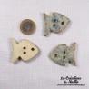 Bouton grand poisson bleu-gris marbré en céramique