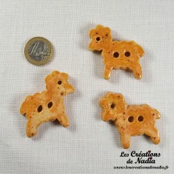 Bouton mouton pain d'épice en céramique